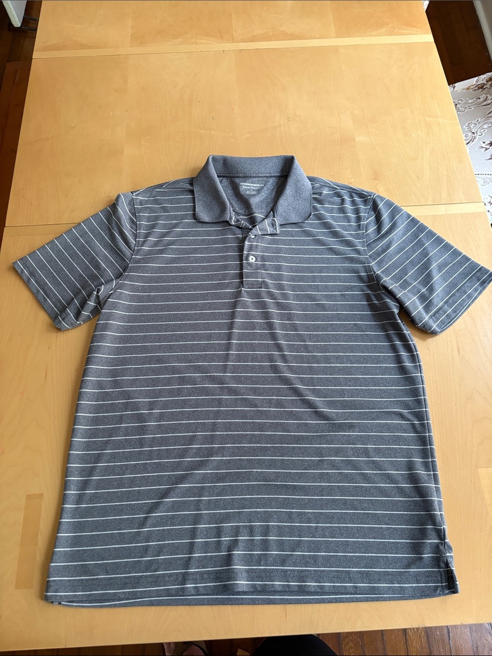 Amazon Essentials Men’s Gray Stripe Polo